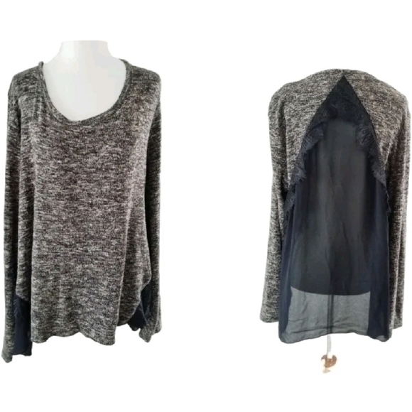 NINE WEST VINTAGE AMERICA KNIT LACE TOP SZ XL - Picture 1 of 6
